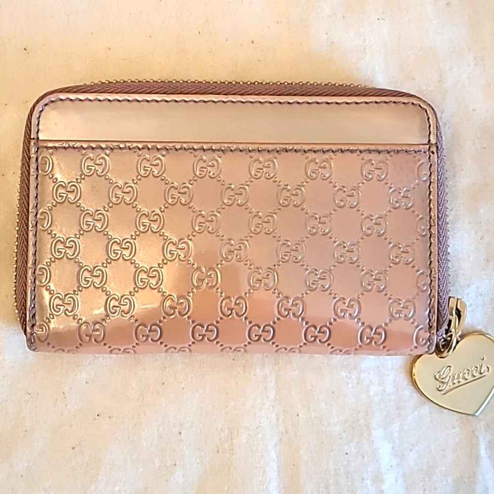 GUCCI Micro Guccissima Zip Wallet w/Zipper Pull